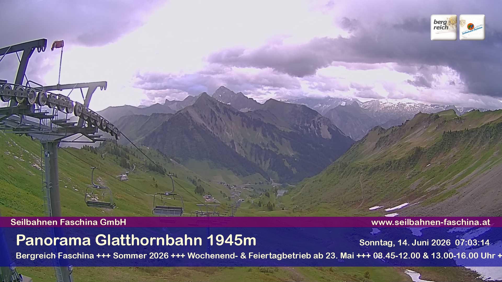 Archiv Foto Webcam Panoramablick von der Glatthornbahn