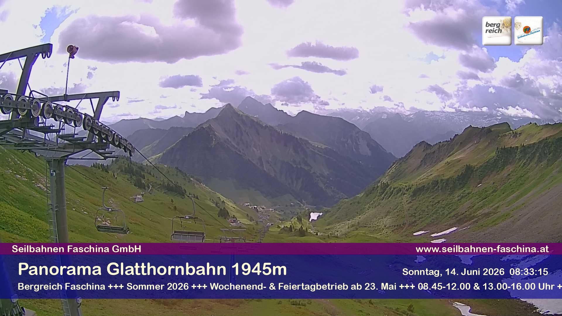 Archiv Foto Webcam Panoramablick von der Glatthornbahn