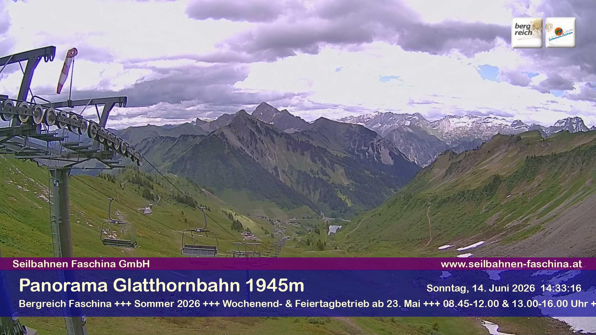 Archiv Foto Webcam Panoramablick von der Glatthornbahn