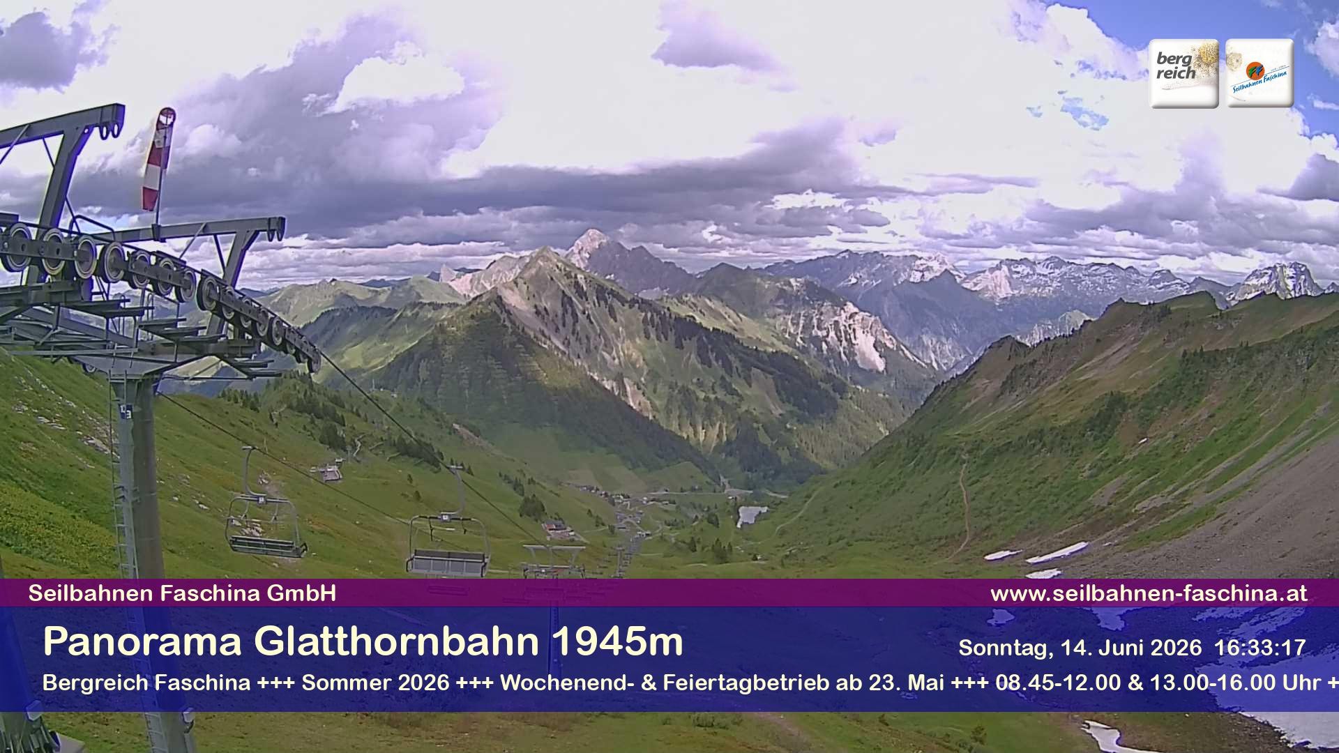 Archiv Foto Webcam Panoramablick von der Glatthornbahn
