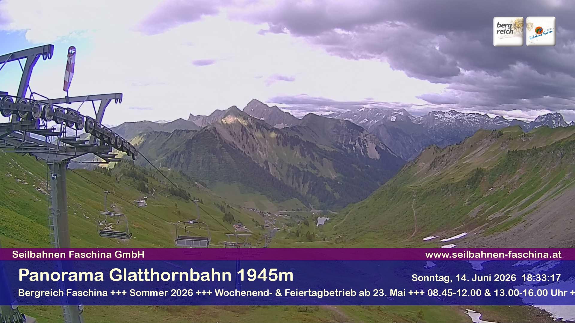 Archiv Foto Webcam Panoramablick von der Glatthornbahn