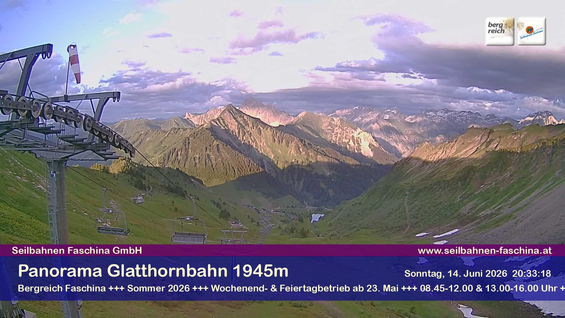 Archiv Foto Webcam Panoramablick von der Glatthornbahn
