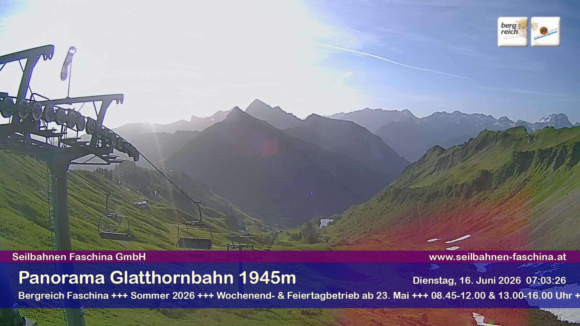 Archiv Foto Webcam Panoramablick von der Glatthornbahn
