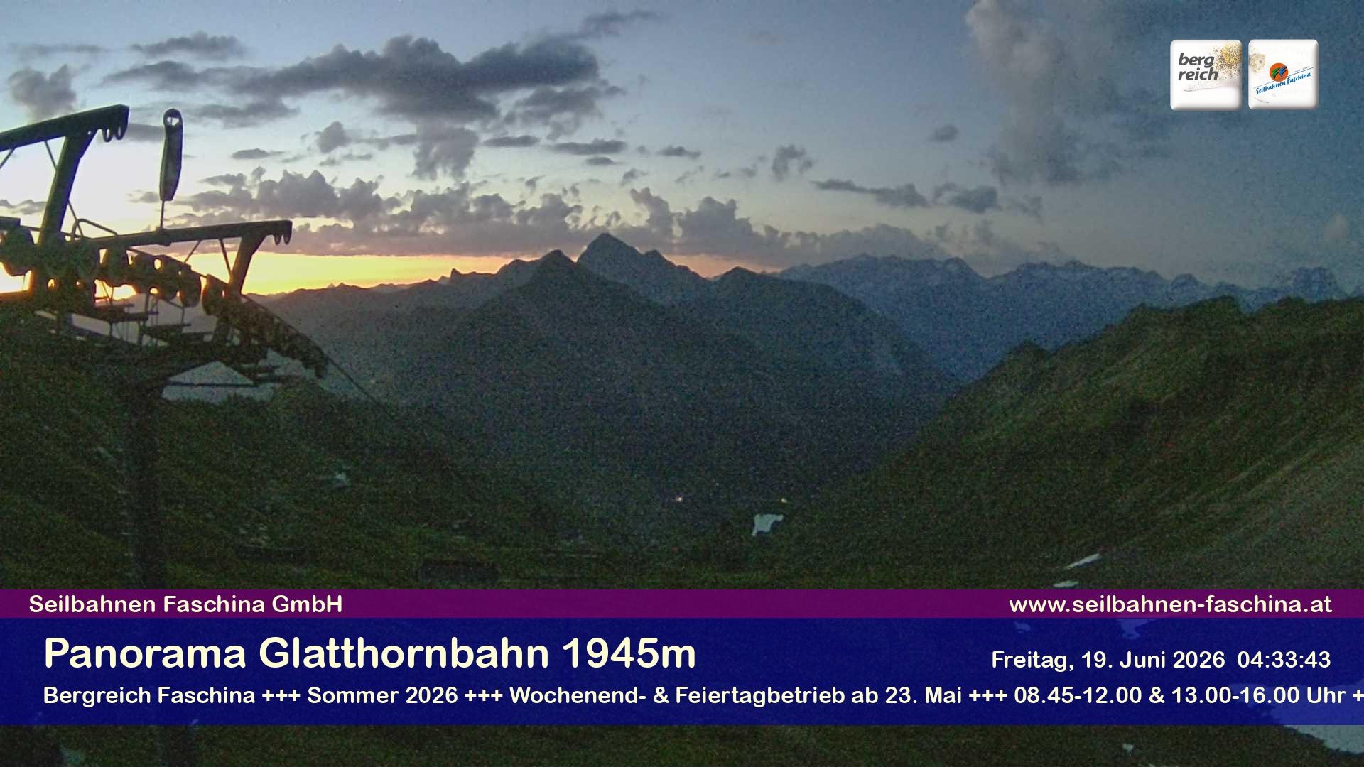 Archiv Foto Webcam Panoramablick von der Glatthornbahn