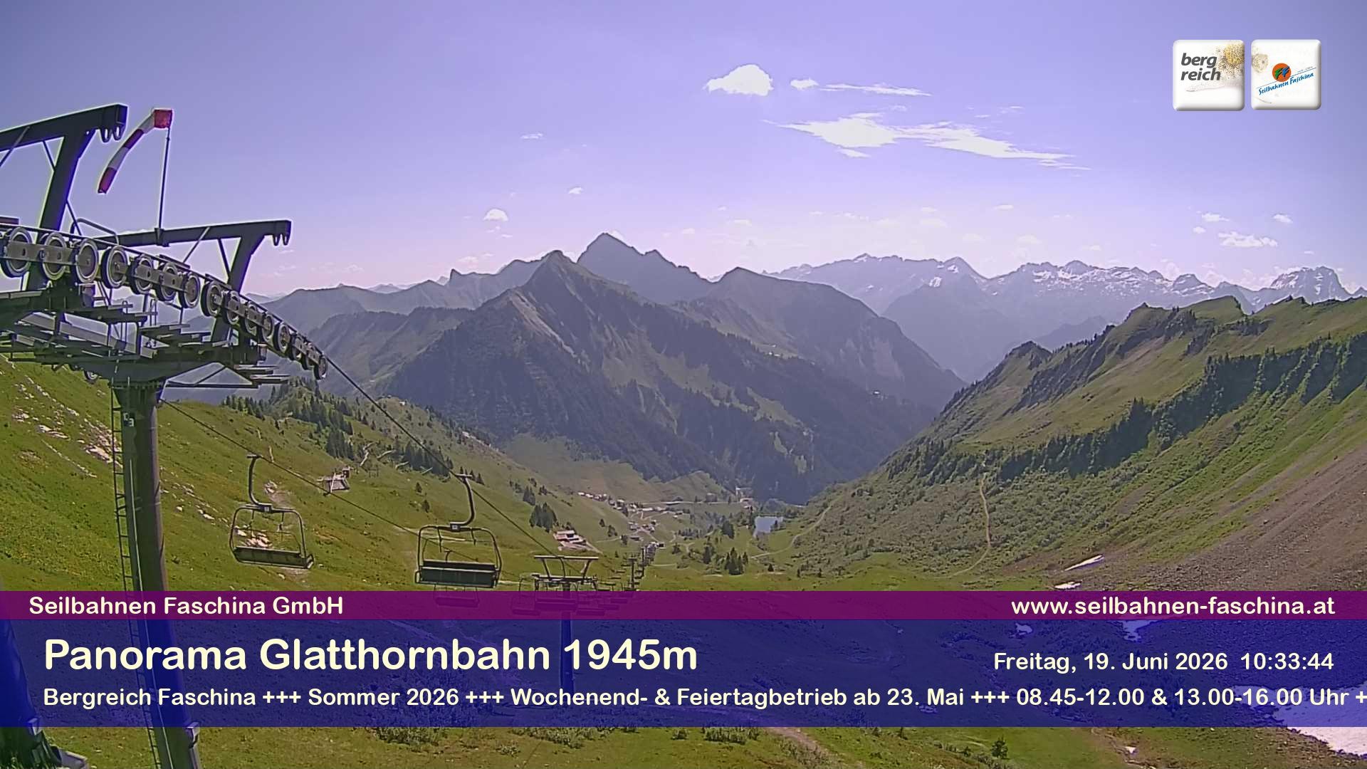 Archiv Foto Webcam Panoramablick von der Glatthornbahn