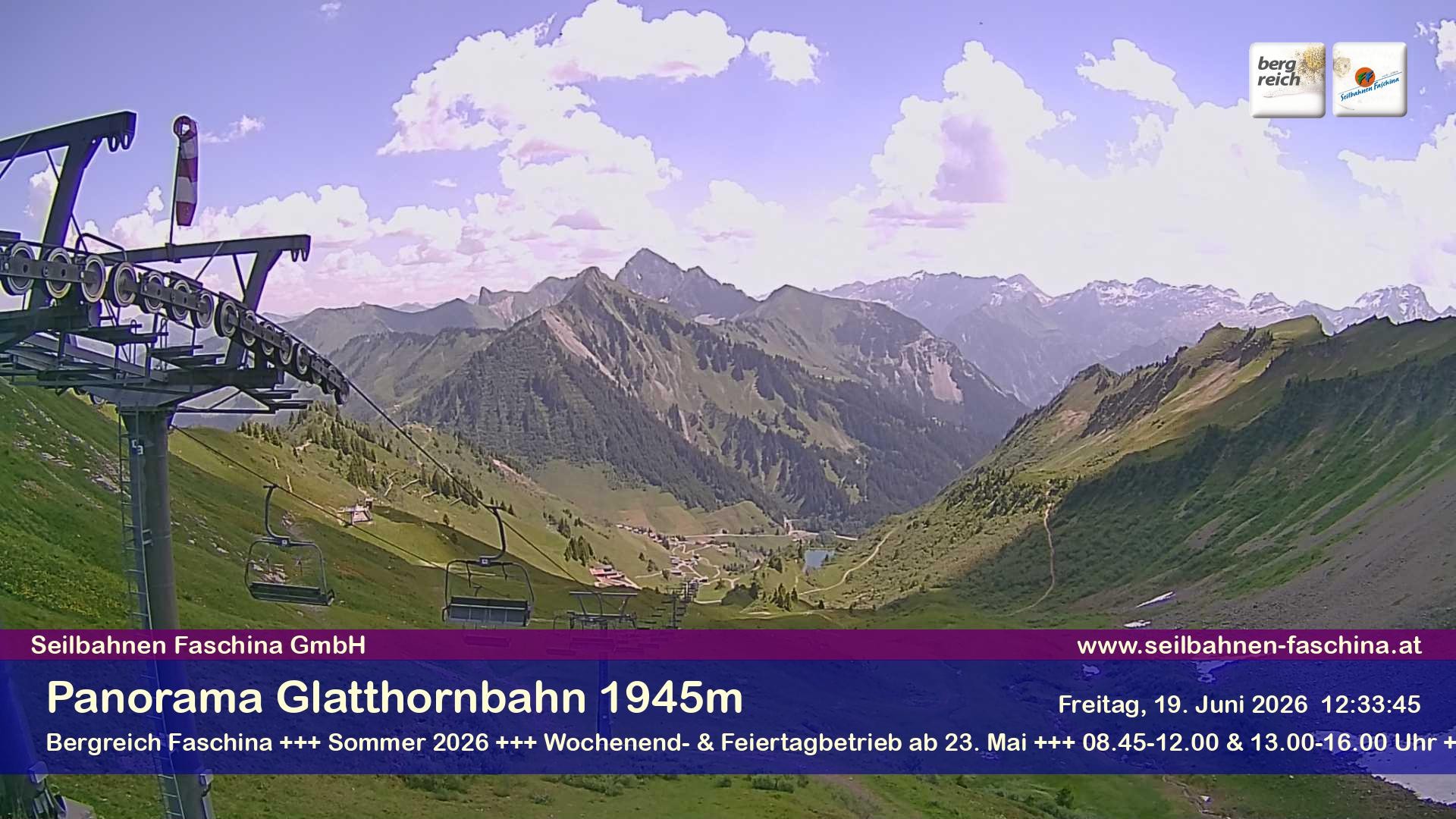Archiv Foto Webcam Panoramablick von der Glatthornbahn