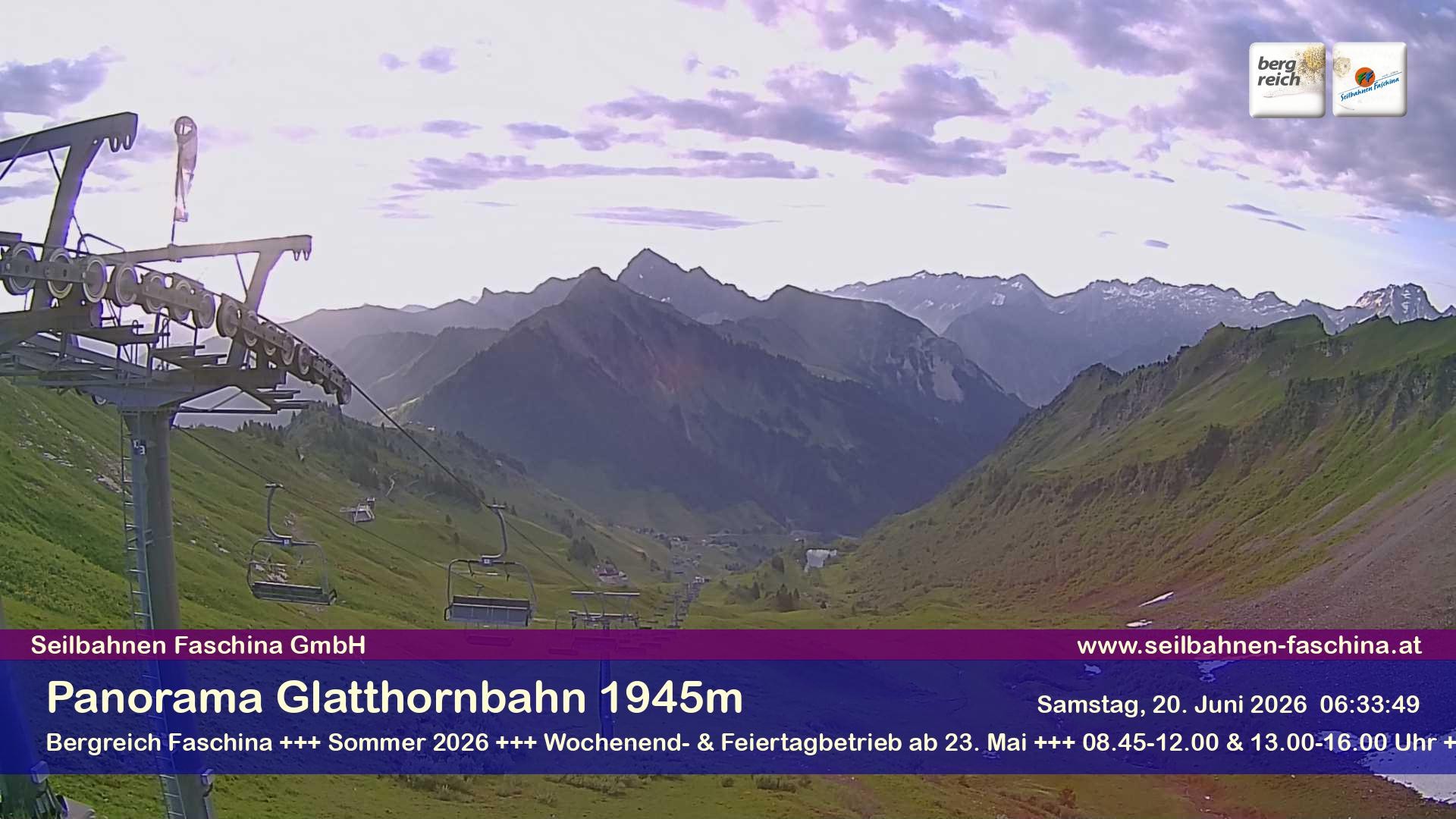 Archiv Foto Webcam Panoramablick von der Glatthornbahn