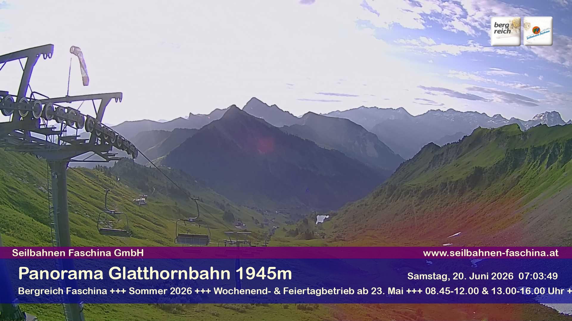 Archiv Foto Webcam Panoramablick von der Glatthornbahn