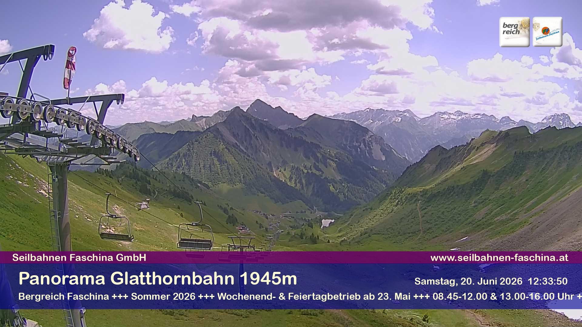 Archiv Foto Webcam Panoramablick von der Glatthornbahn