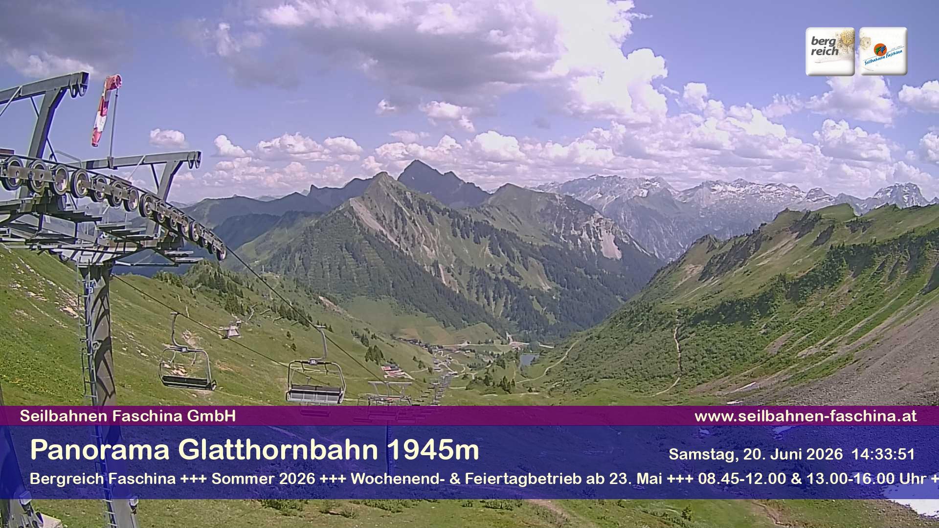 Archiv Foto Webcam Panoramablick von der Glatthornbahn