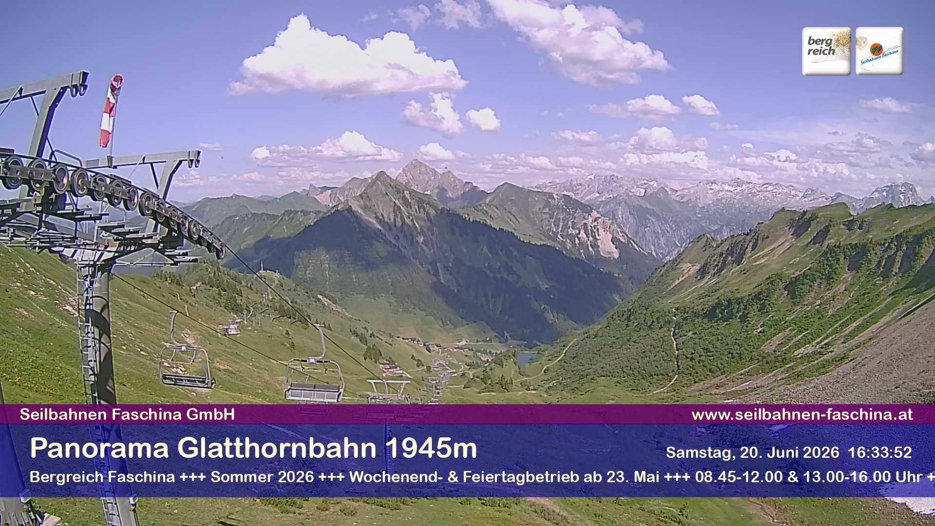 Archiv Foto Webcam Panoramablick von der Glatthornbahn