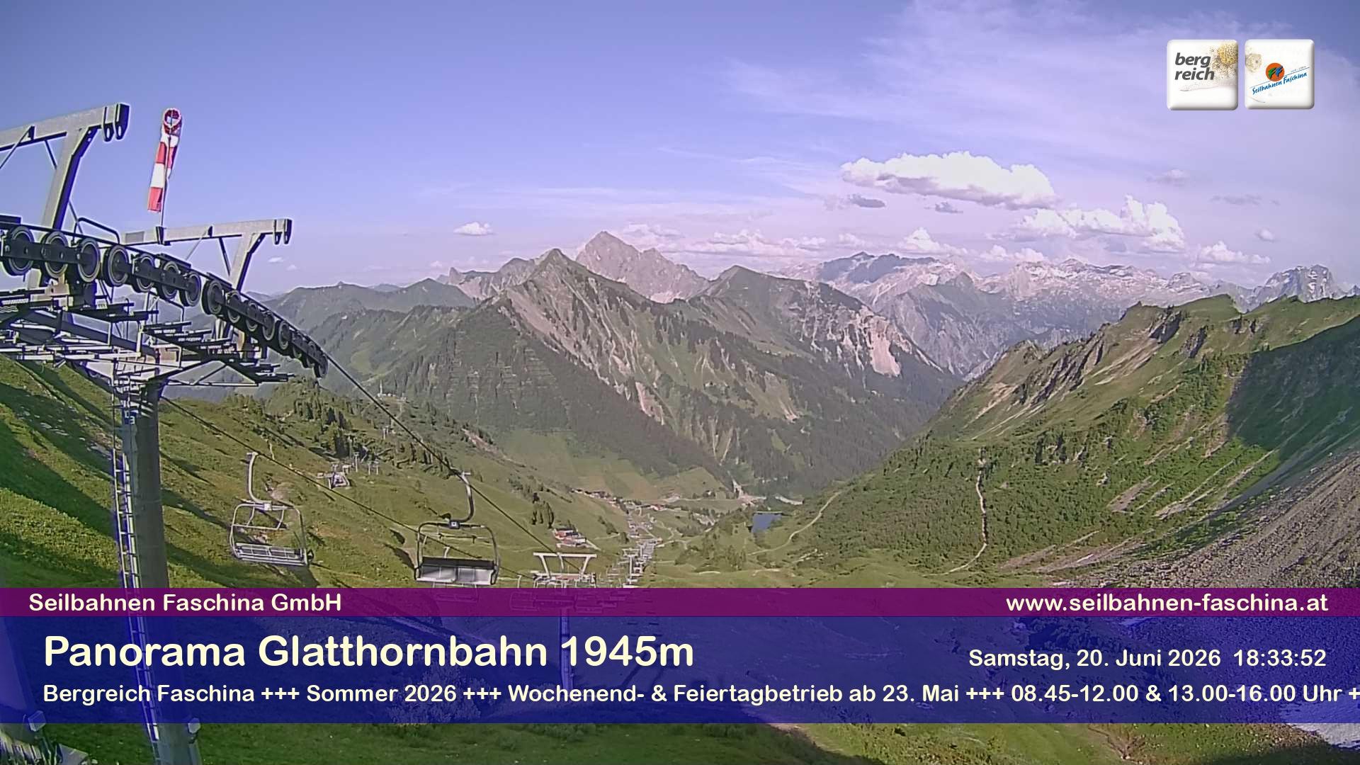 Archiv Foto Webcam Panoramablick von der Glatthornbahn