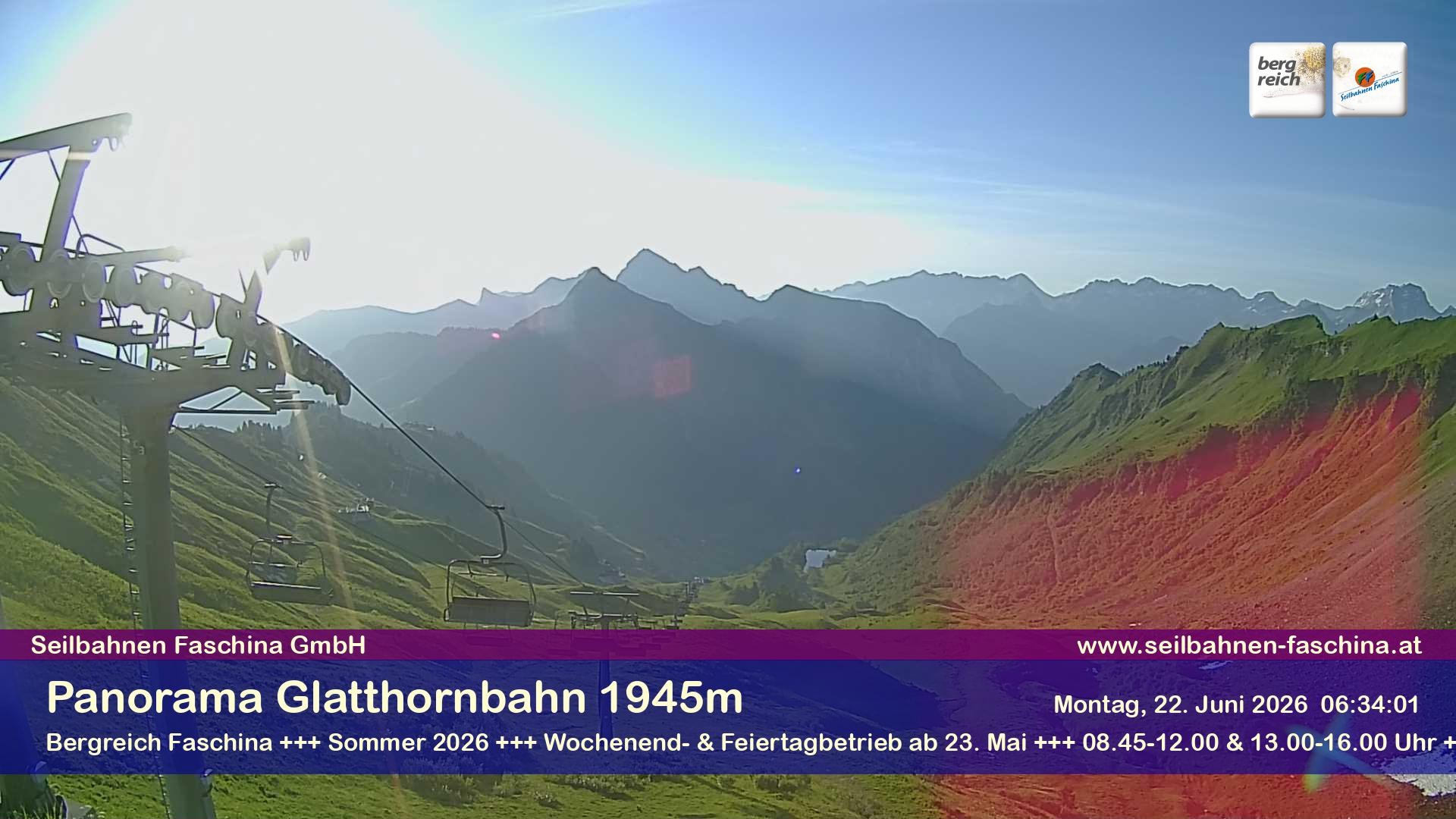 Archiv Foto Webcam Panoramablick von der Glatthornbahn