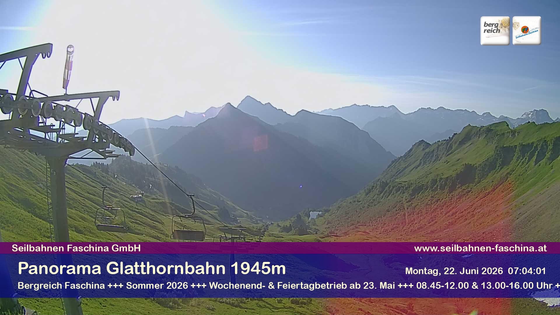 Archiv Foto Webcam Panoramablick von der Glatthornbahn