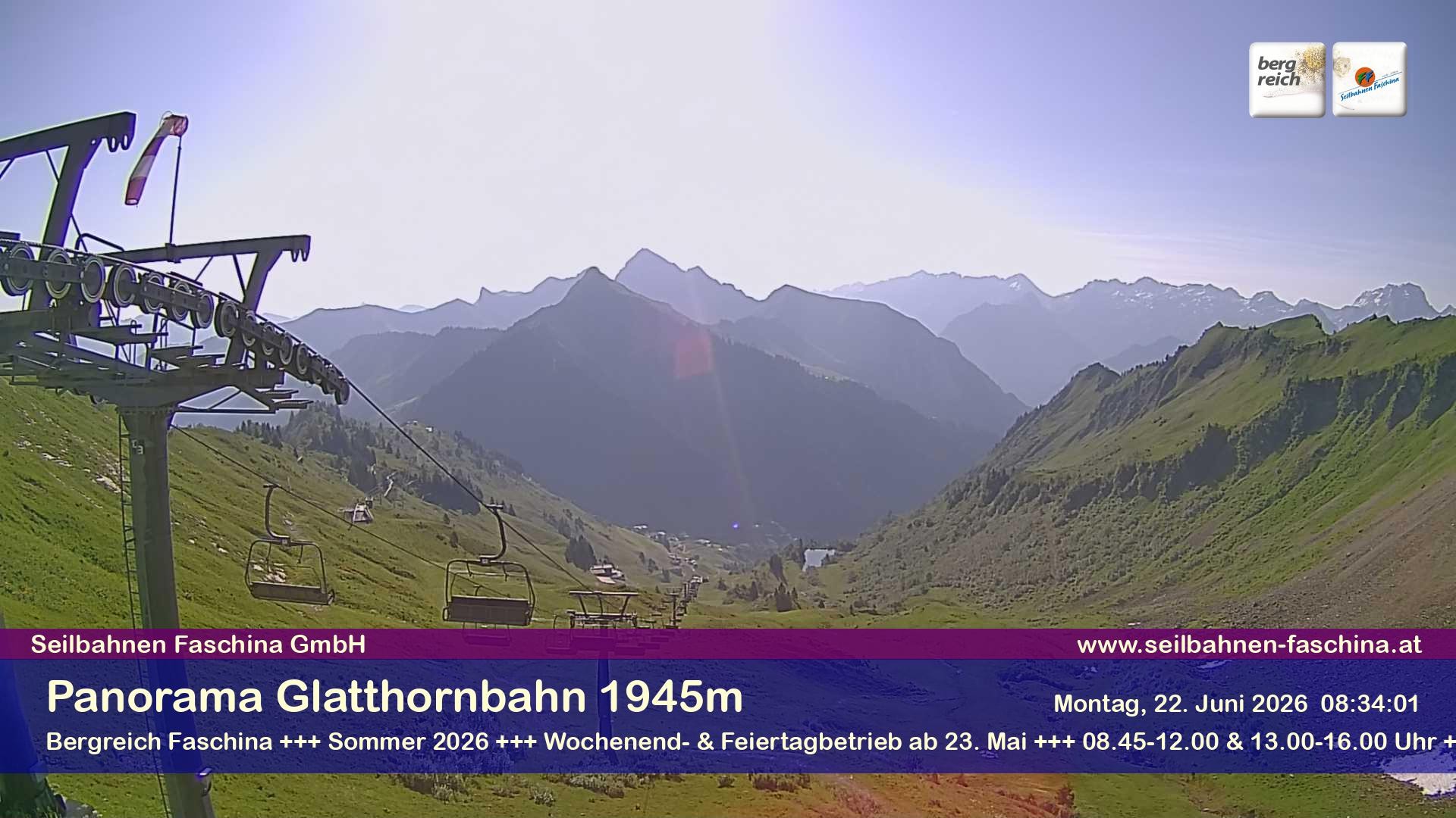 Archiv Foto Webcam Panoramablick von der Glatthornbahn
