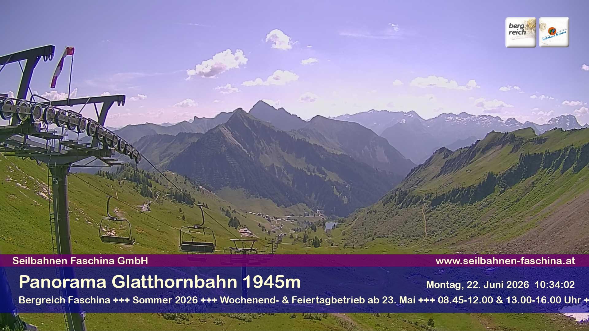 Archiv Foto Webcam Panoramablick von der Glatthornbahn
