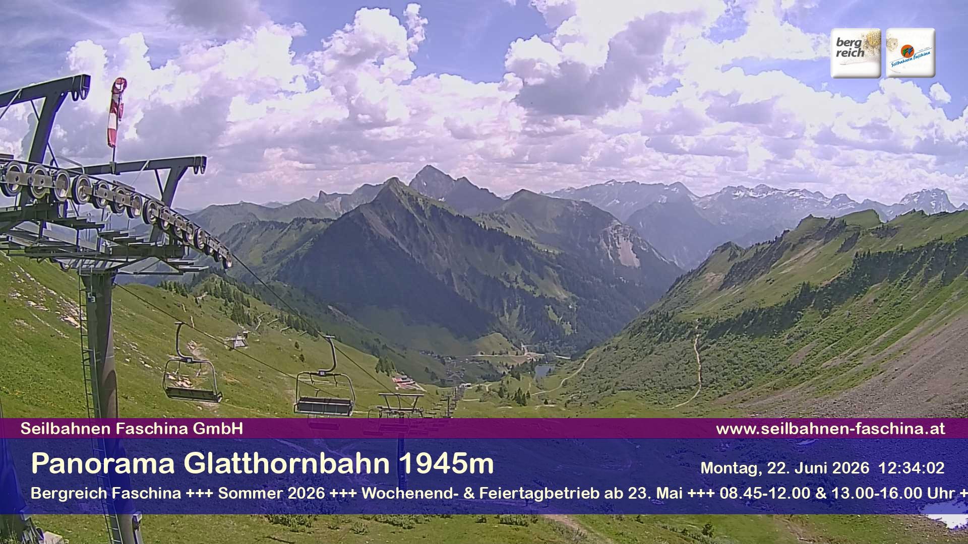 Archiv Foto Webcam Panoramablick von der Glatthornbahn