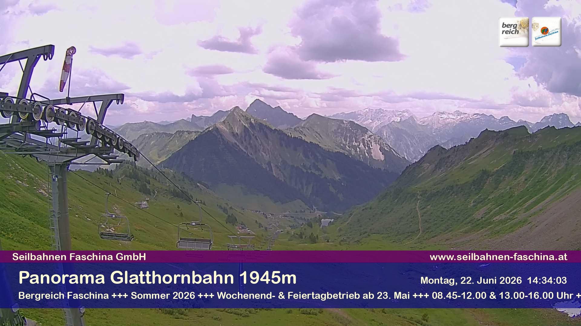 Archiv Foto Webcam Panoramablick von der Glatthornbahn