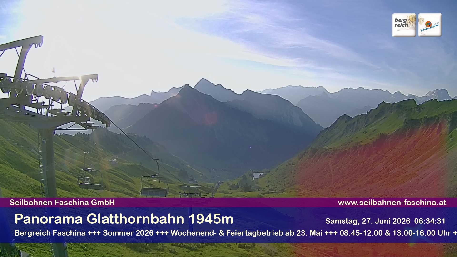 Archiv Foto Webcam Panoramablick von der Glatthornbahn