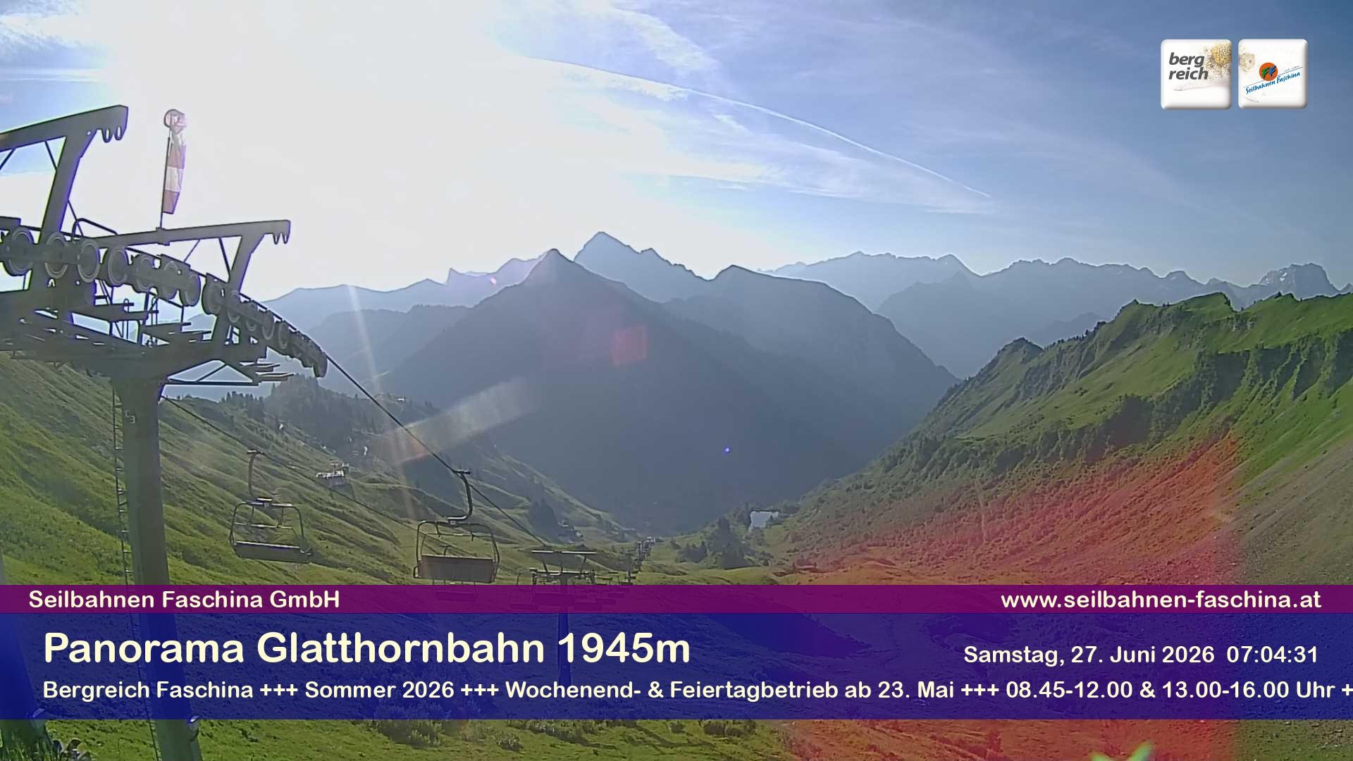 Archiv Foto Webcam Panoramablick von der Glatthornbahn