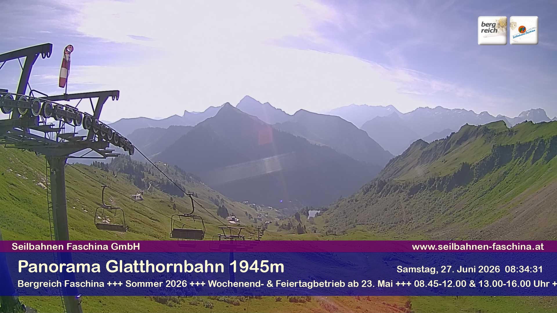 Archiv Foto Webcam Panoramablick von der Glatthornbahn