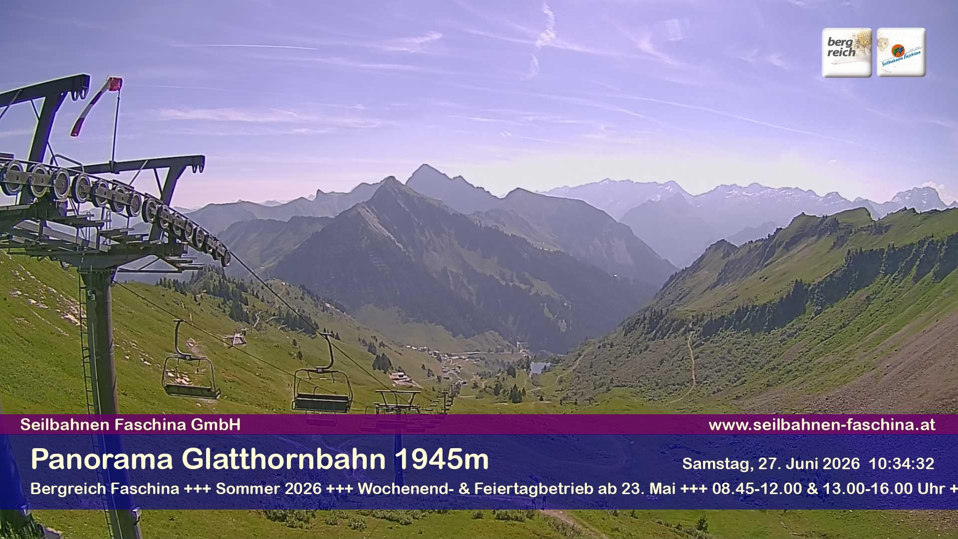 Archiv Foto Webcam Panoramablick von der Glatthornbahn
