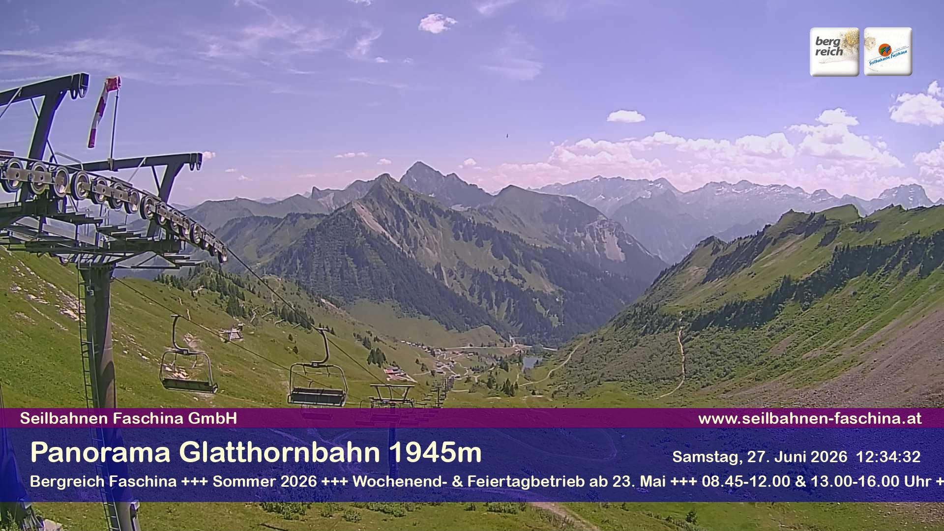 Archiv Foto Webcam Panoramablick von der Glatthornbahn