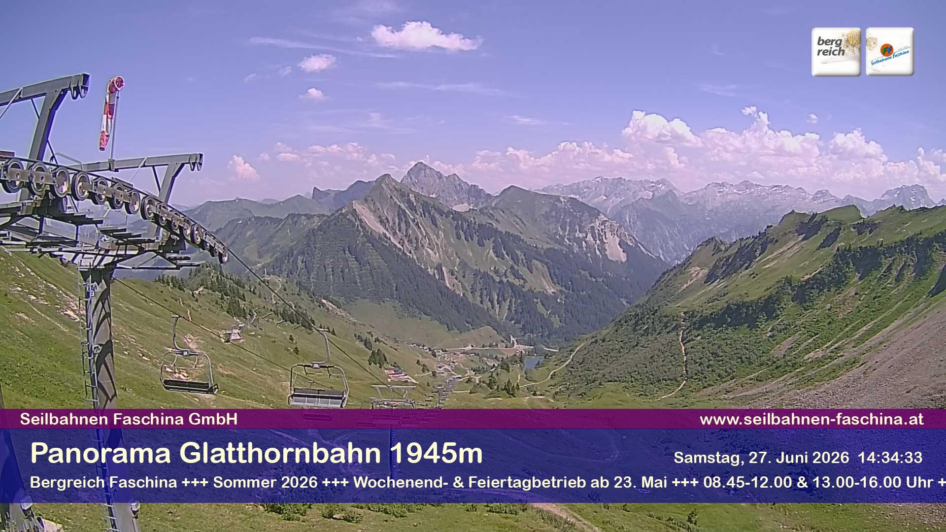 Archiv Foto Webcam Panoramablick von der Glatthornbahn