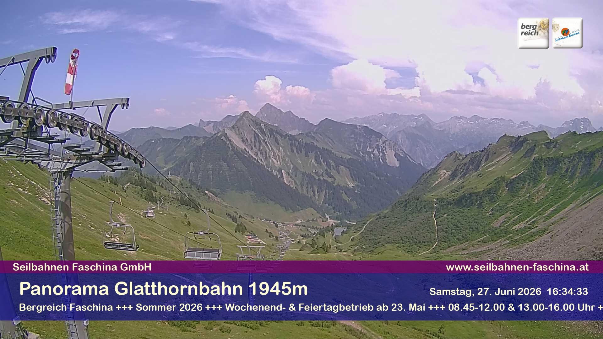 Archiv Foto Webcam Panoramablick von der Glatthornbahn
