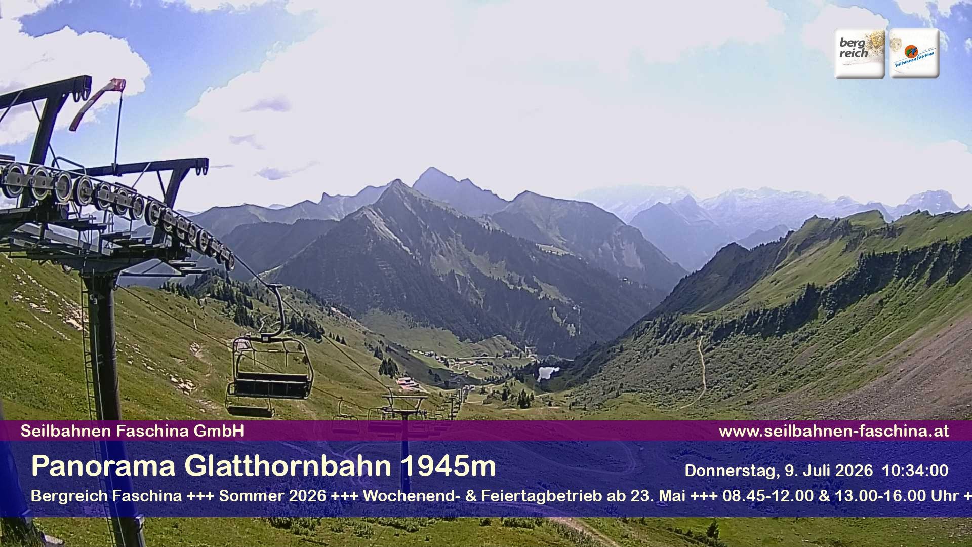 Archiv Foto Webcam Panoramablick von der Glatthornbahn