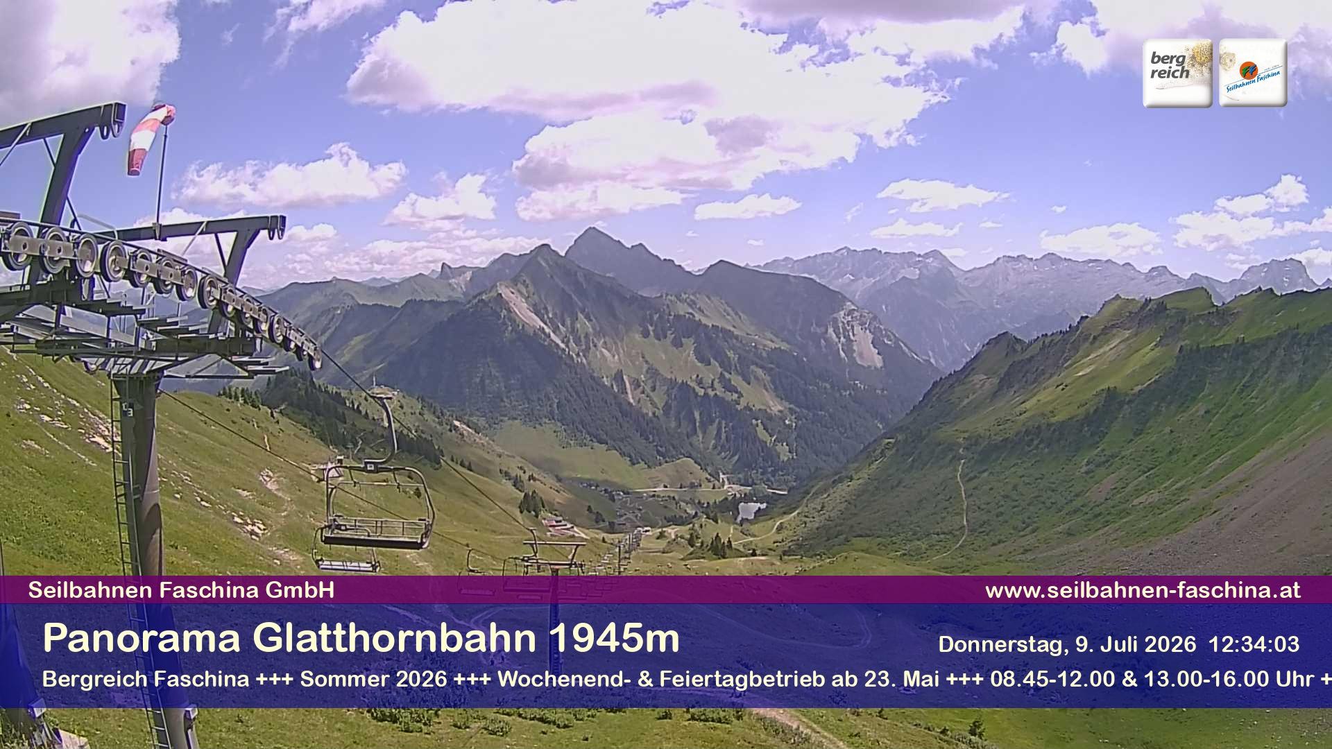 Archiv Foto Webcam Panoramablick von der Glatthornbahn