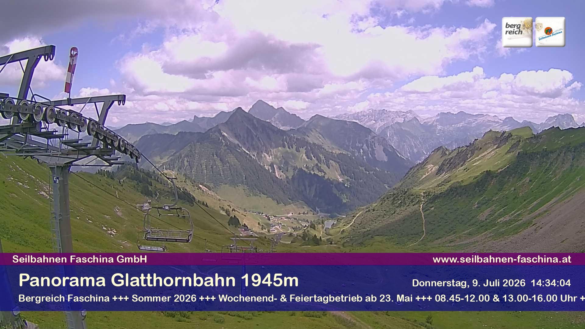 Archiv Foto Webcam Panoramablick von der Glatthornbahn