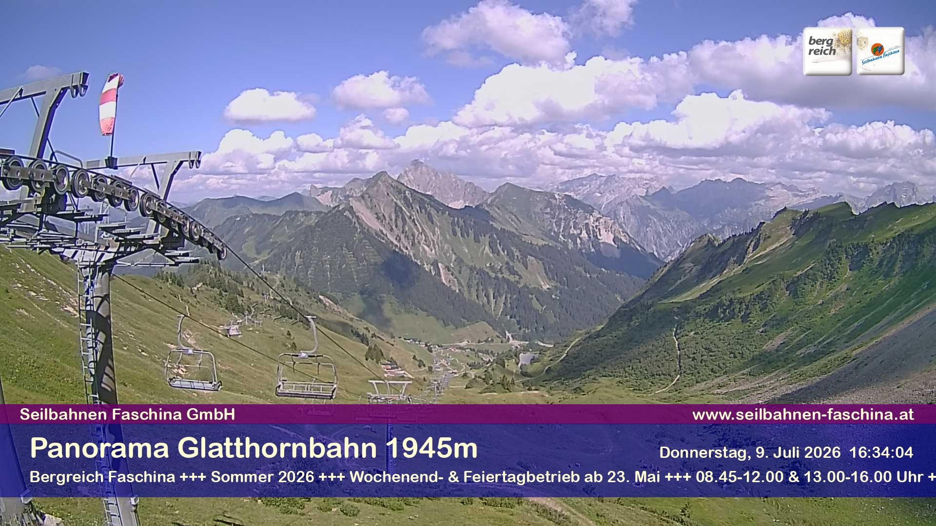 Archiv Foto Webcam Panoramablick von der Glatthornbahn