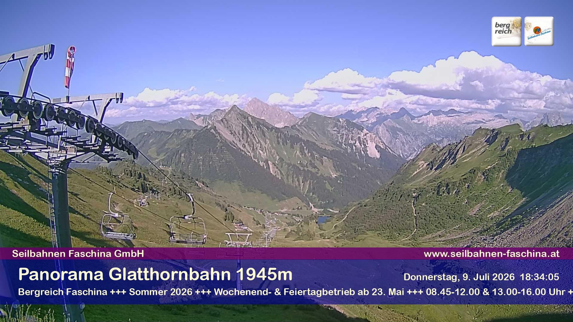 Archiv Foto Webcam Panoramablick von der Glatthornbahn
