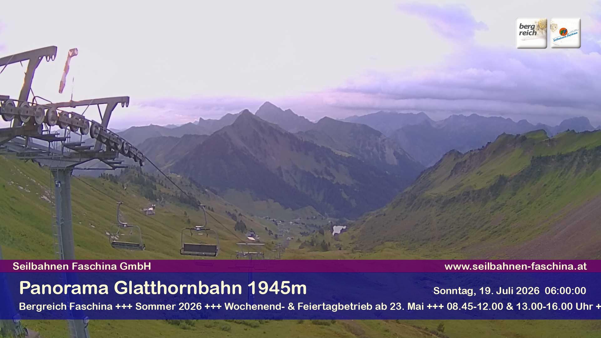 Archiv Foto Webcam Panoramablick von der Glatthornbahn