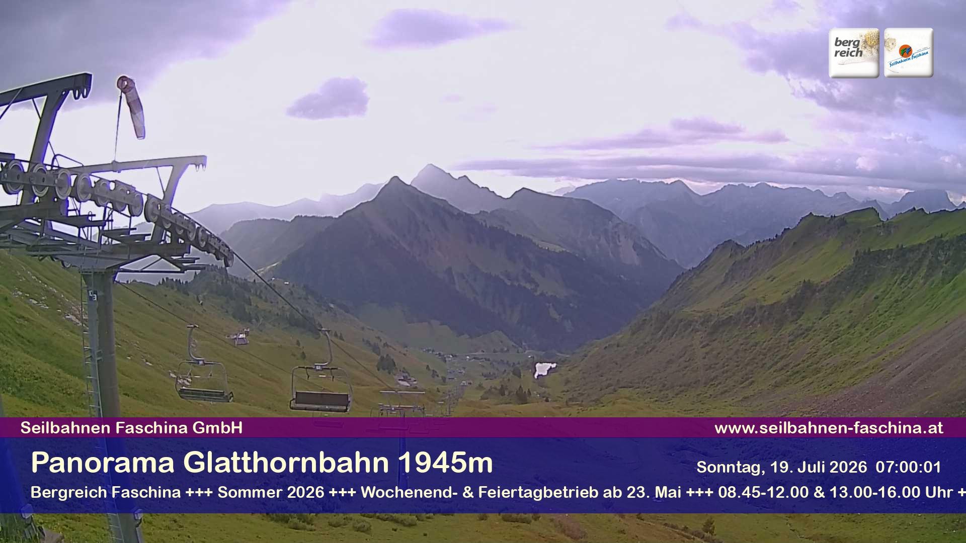Archiv Foto Webcam Panoramablick von der Glatthornbahn