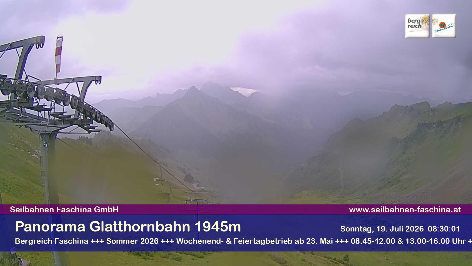 Archiv Foto Webcam Panoramablick von der Glatthornbahn