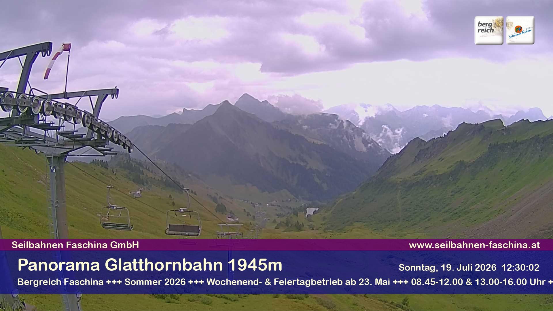 Archiv Foto Webcam Panoramablick von der Glatthornbahn