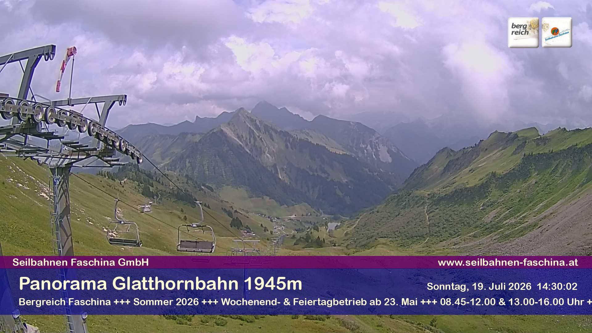 Archiv Foto Webcam Panoramablick von der Glatthornbahn