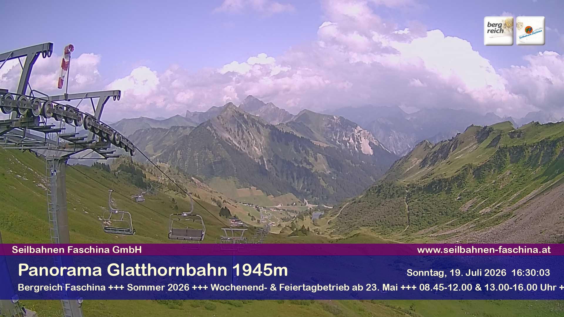 Archiv Foto Webcam Panoramablick von der Glatthornbahn