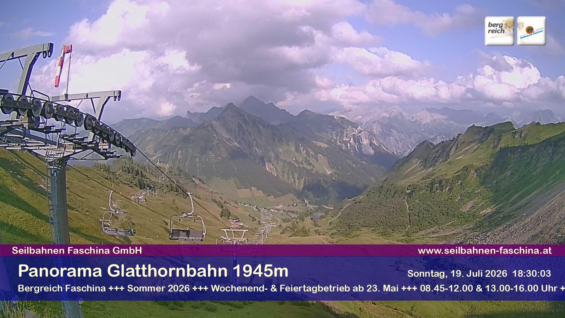 Archiv Foto Webcam Panoramablick von der Glatthornbahn