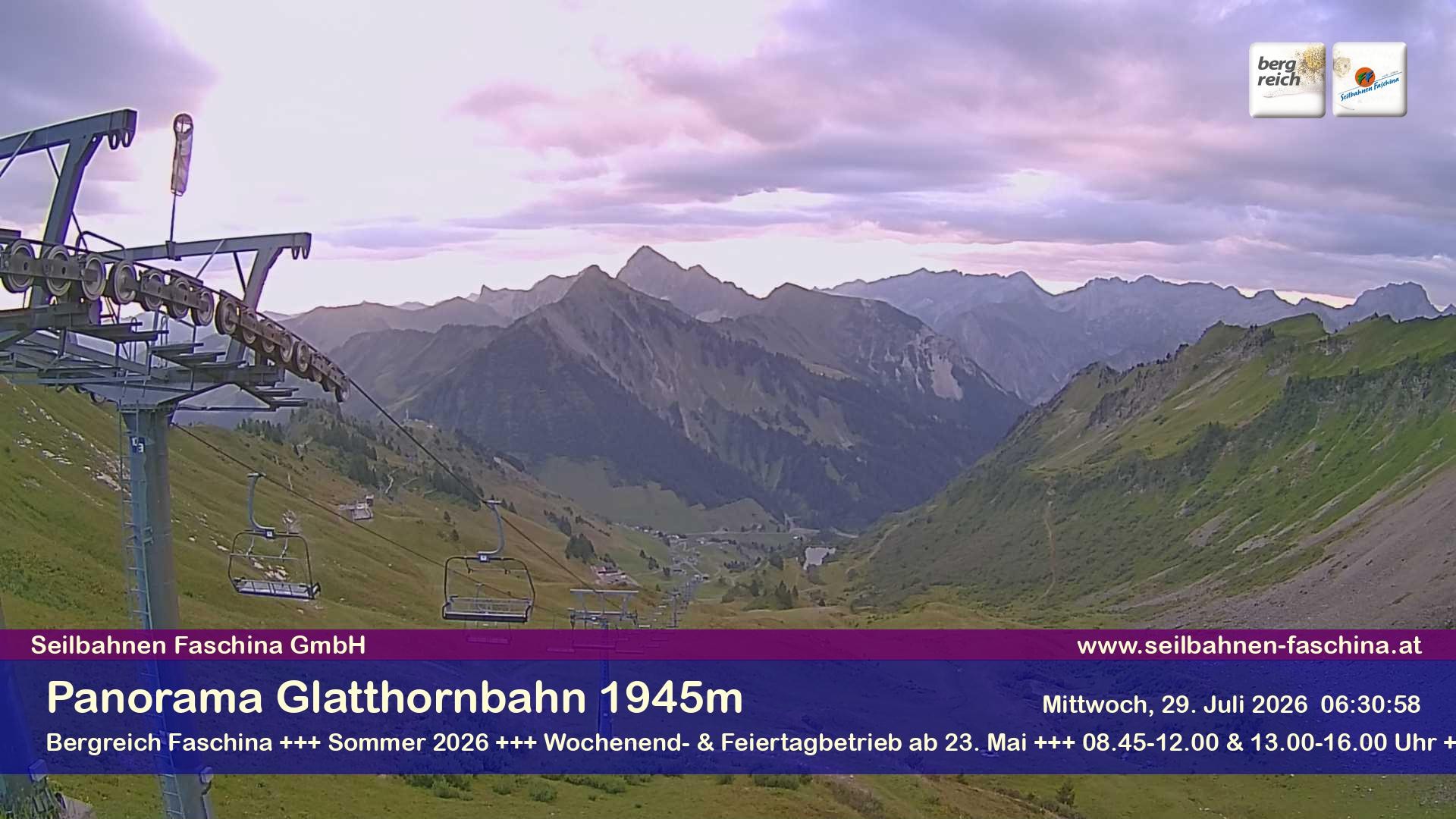 Archiv Foto Webcam Panoramablick von der Glatthornbahn