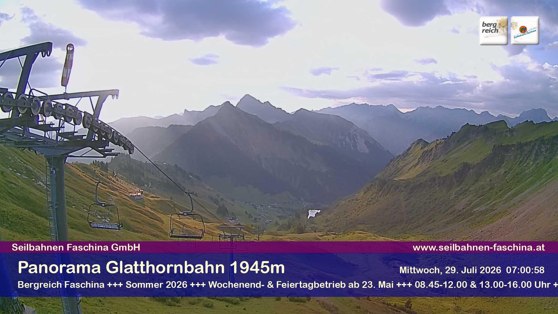 Archiv Foto Webcam Panoramablick von der Glatthornbahn