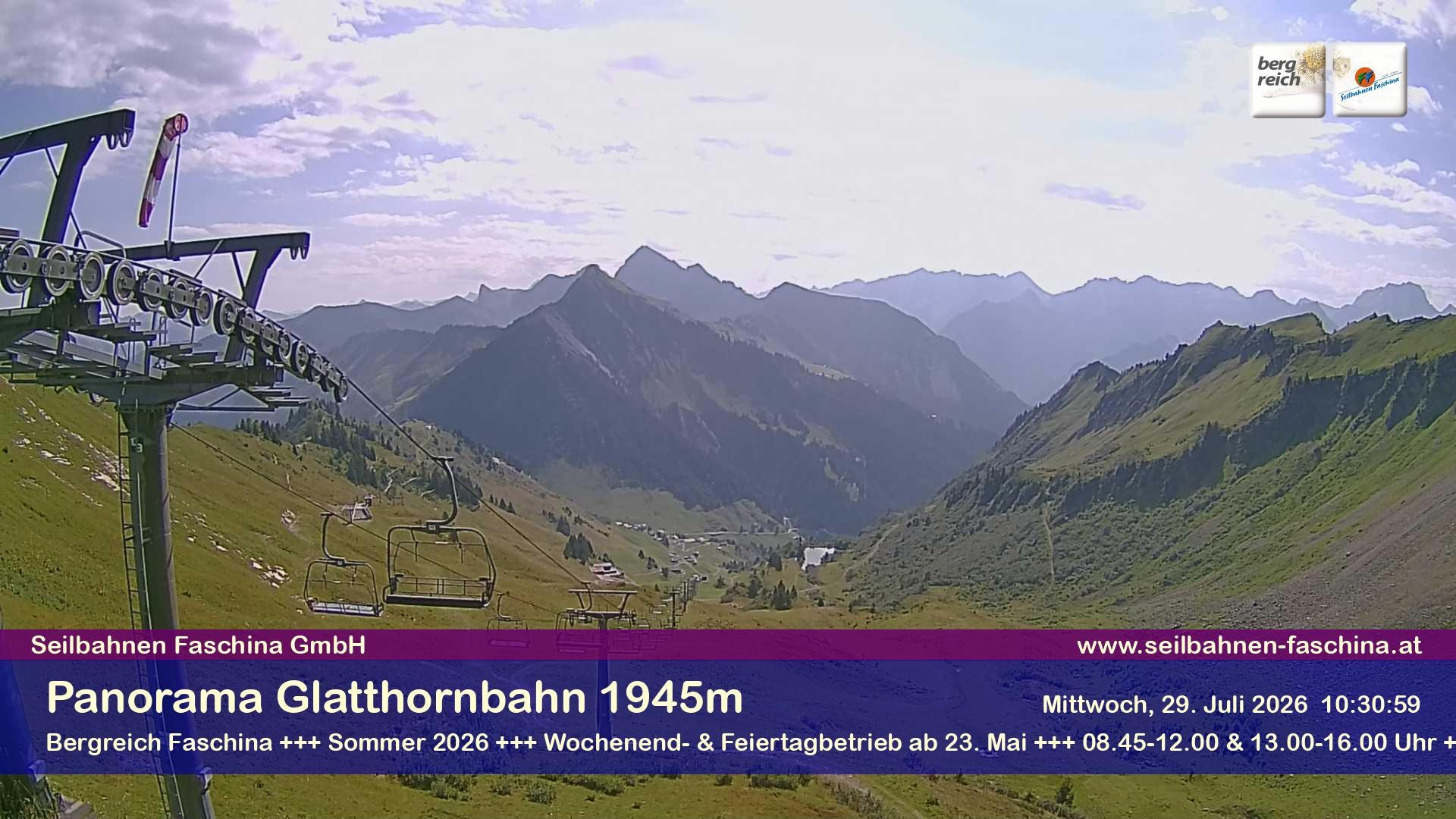 Archiv Foto Webcam Panoramablick von der Glatthornbahn