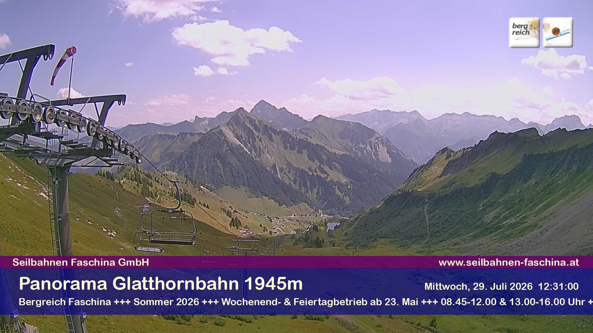 Archiv Foto Webcam Panoramablick von der Glatthornbahn