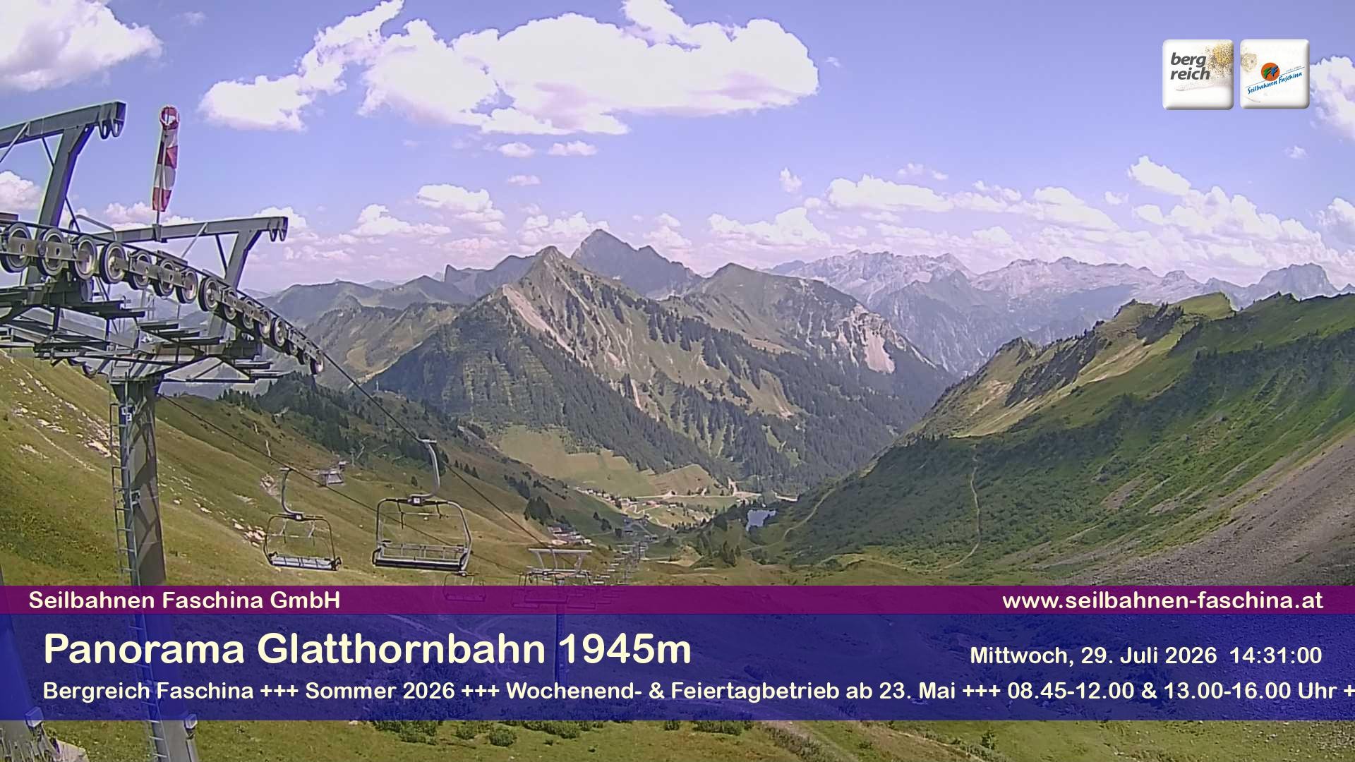 Archiv Foto Webcam Panoramablick von der Glatthornbahn