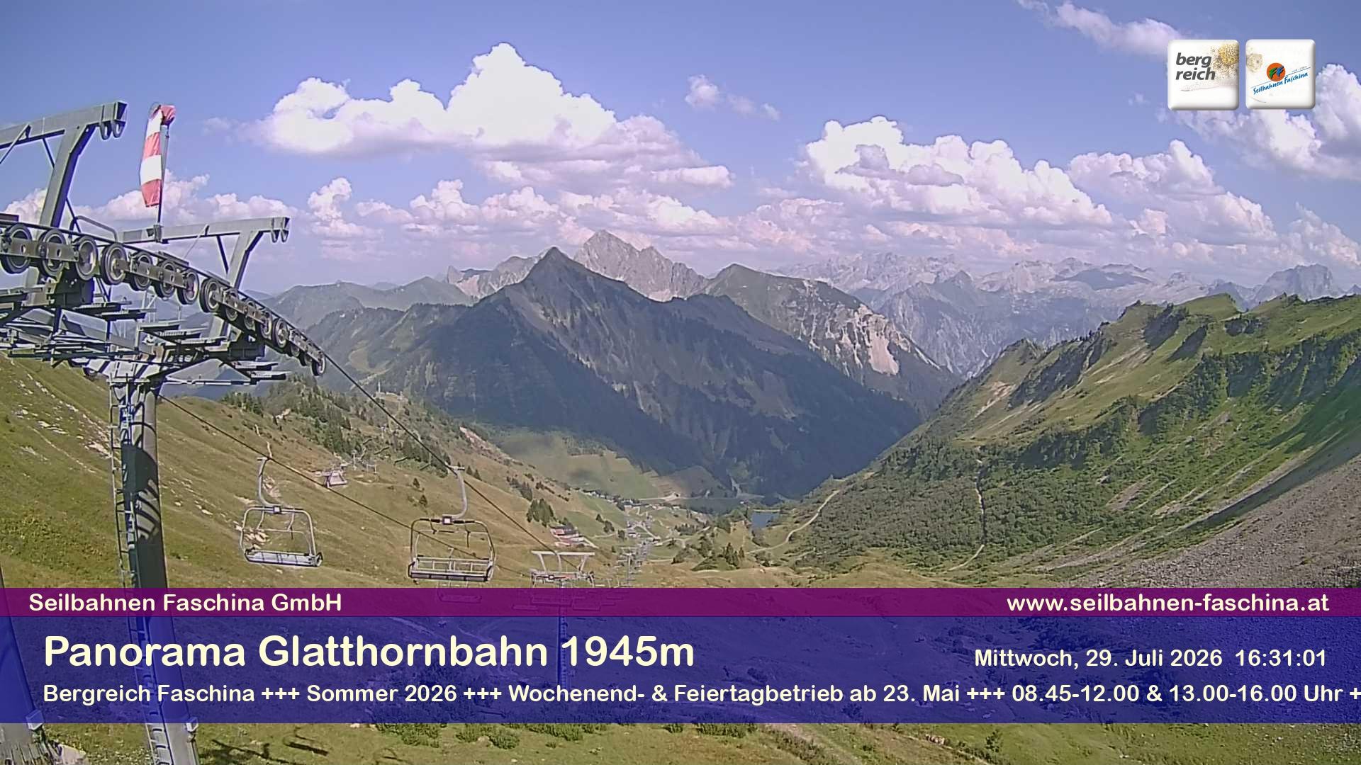 Archiv Foto Webcam Panoramablick von der Glatthornbahn