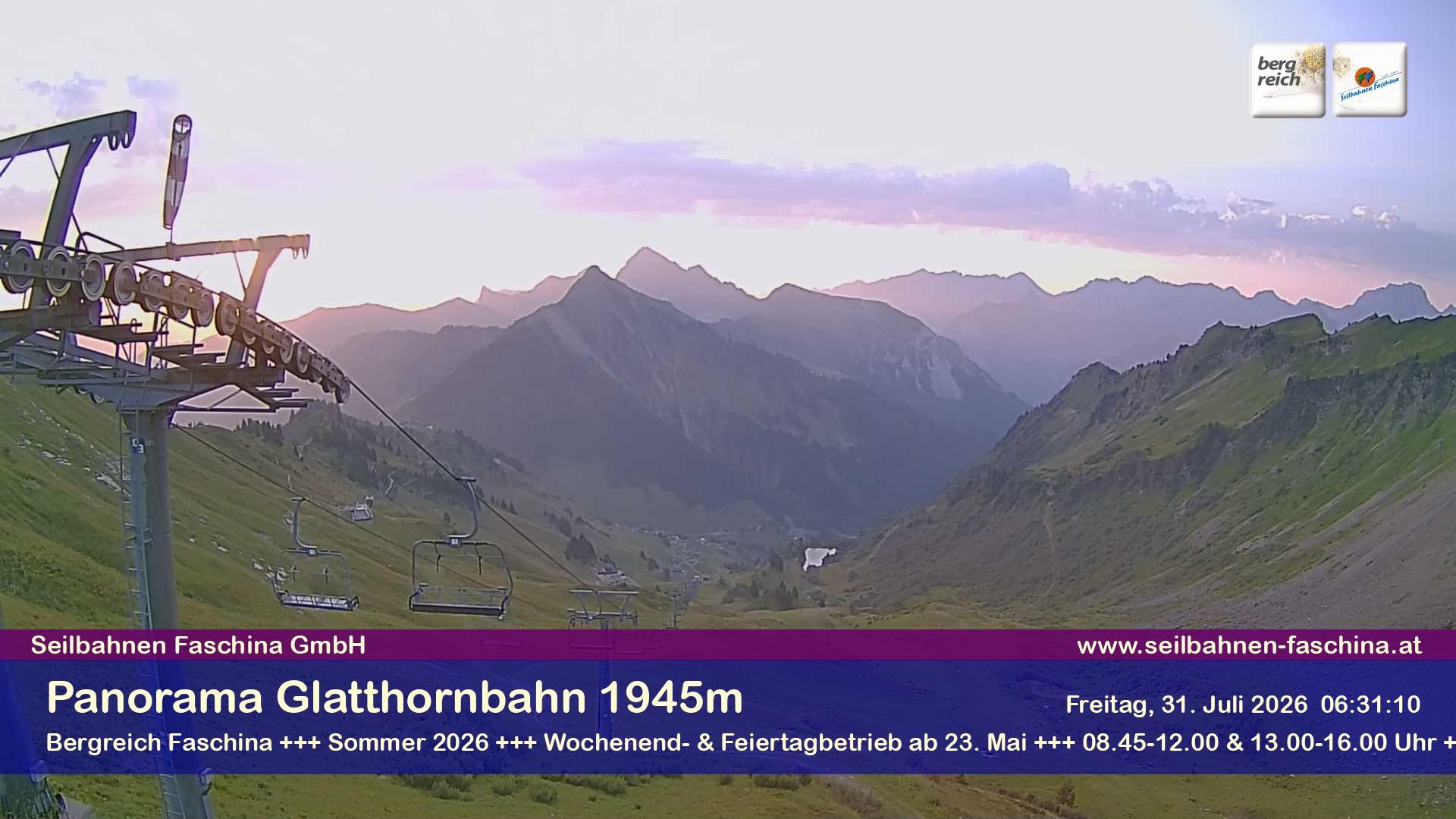 Archiv Foto Webcam Panoramablick von der Glatthornbahn