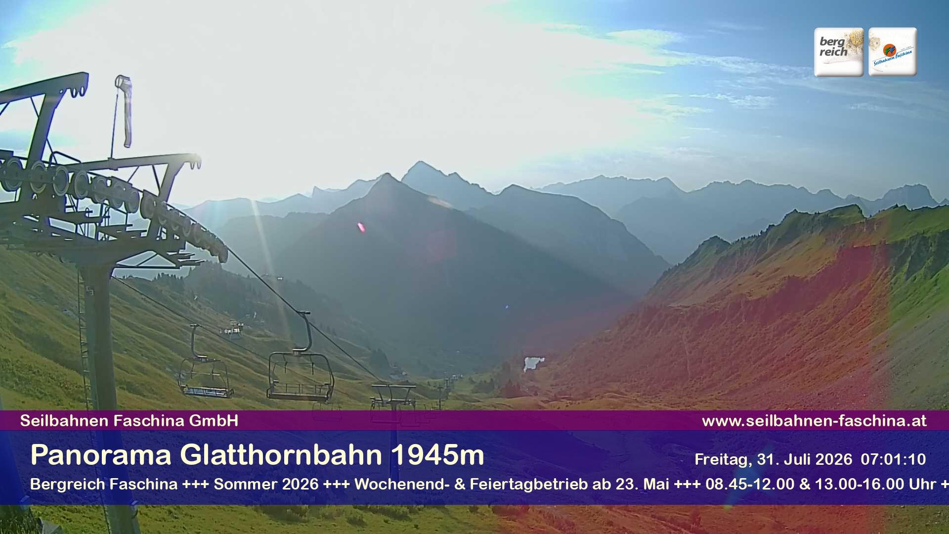Archiv Foto Webcam Panoramablick von der Glatthornbahn