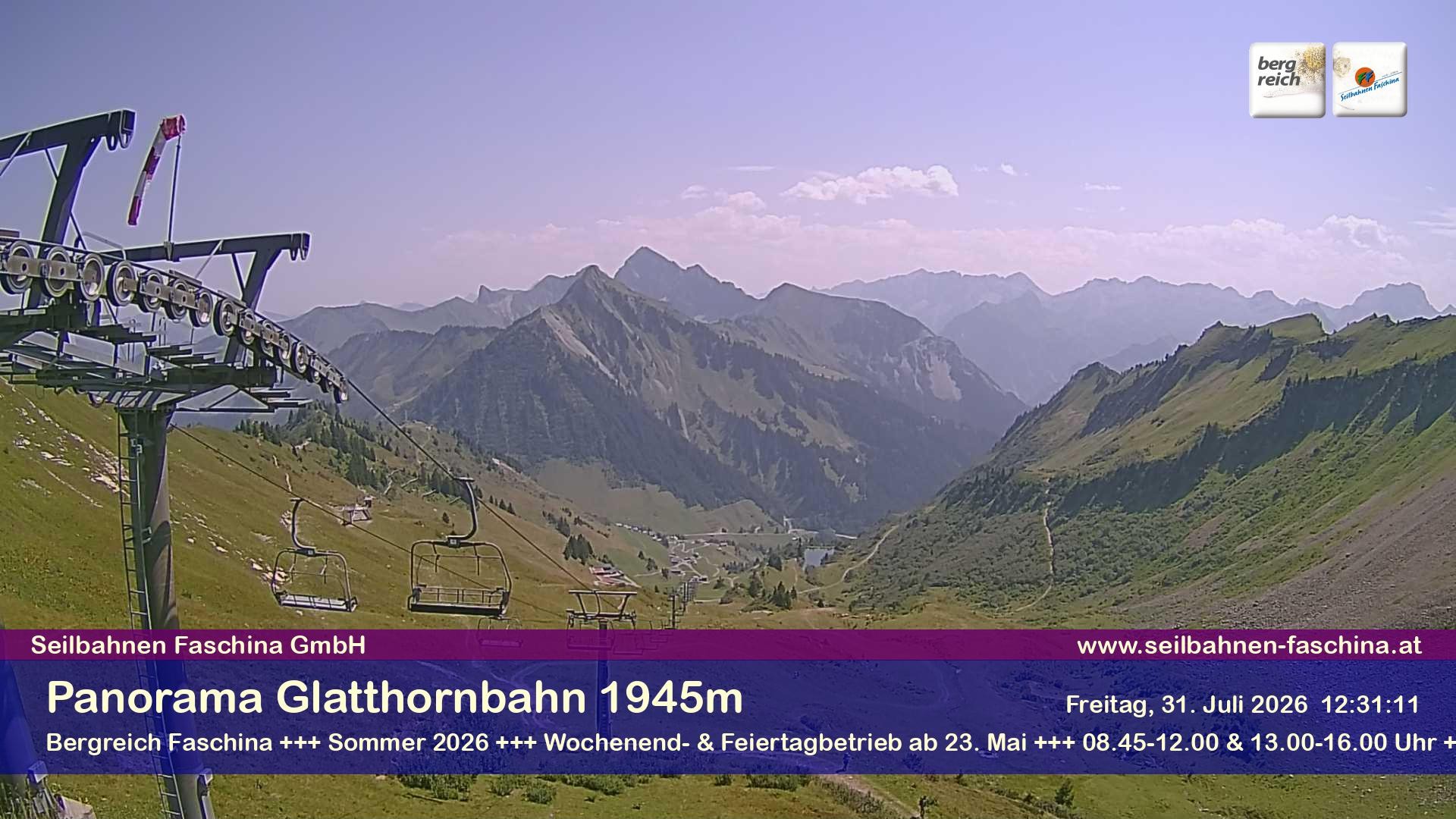 Archiv Foto Webcam Panoramablick von der Glatthornbahn